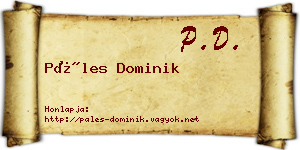 Páles Dominik névjegykártya